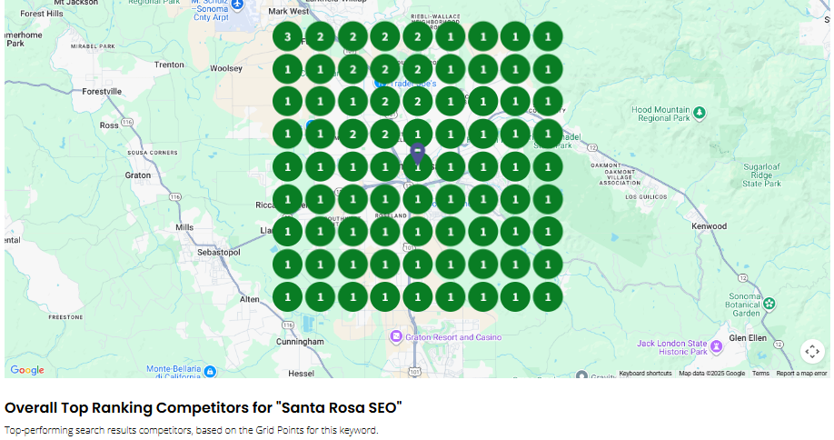 Local SEO Grid Ranking Results - Modern Business Marketing